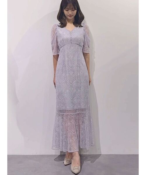 MERCURYDUO(マーキュリーデュオ)の「レースナローマーメイドドレスワンピース(ドレス・レディース・ブラック/ラベンダー・SMALL/MEDIUM)」の12枚目の写真