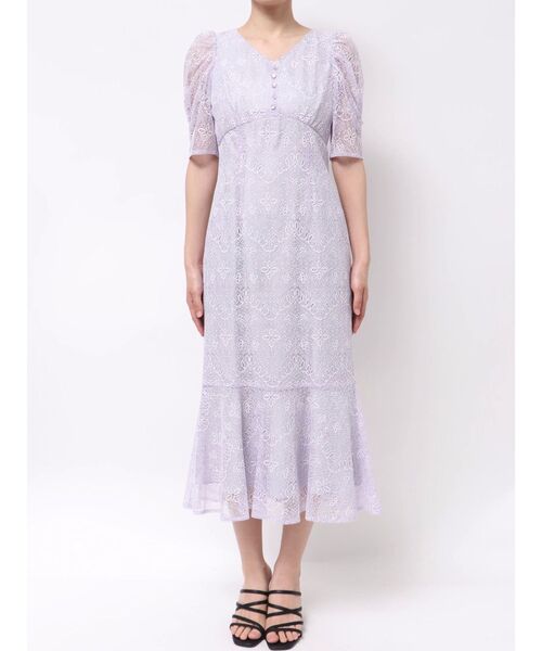 MERCURYDUO(マーキュリーデュオ)の「レースナローマーメイドドレスワンピース(ドレス・レディース・ブラック/ラベンダー・SMALL/MEDIUM)」の15枚目の写真