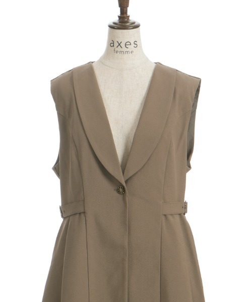axes femme（アクシーズファム）の「フィッシュテールロングジレ（ベスト・レディース・ブラック/モカ/ワイン・FREE）」の12枚目の写真