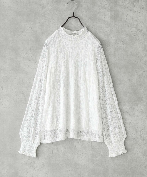 n'OrLABEL（ノアールレーベル）の「『ハイネックレースカットソー』（Tシャツ/カットソー・レディース・ホワイト/ブラック・2/1）」の3枚目の写真