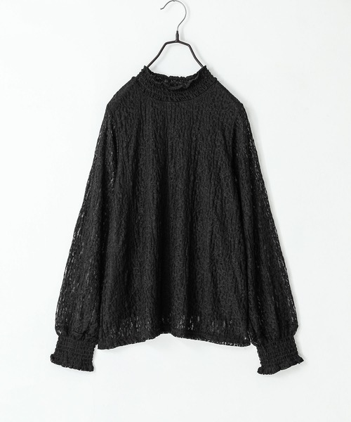 n'OrLABEL（ノアールレーベル）の「『ハイネックレースカットソー』（Tシャツ/カットソー・レディース・ホワイト/ブラック・2/1）」の4枚目の写真