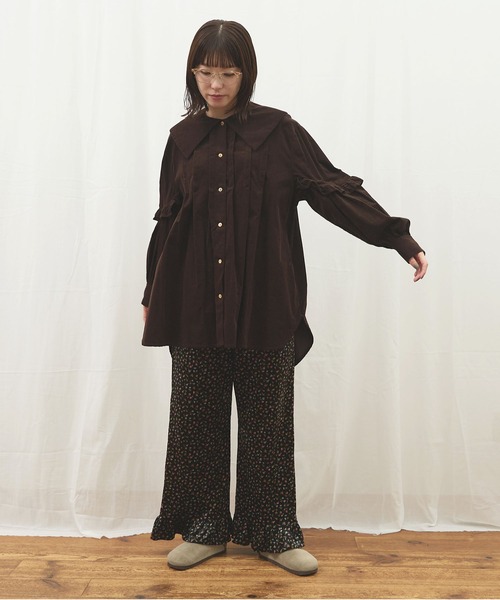 fig Ｌondon（フィグロンドン）の「shirt corl blouse（シャツ/ブラウス・レディース・ピンク/ダークブラウン/ネイビー・FREE）」の5枚目の写真