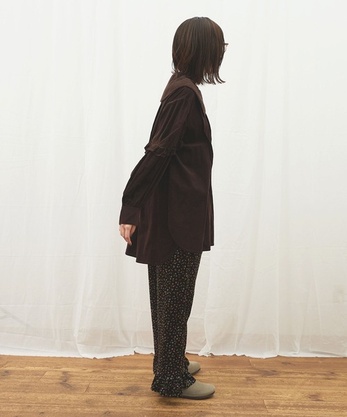 fig Ｌondon（フィグロンドン）の「shirt corl blouse（シャツ/ブラウス・レディース・ピンク/ダークブラウン/ネイビー・FREE）」の9枚目の写真