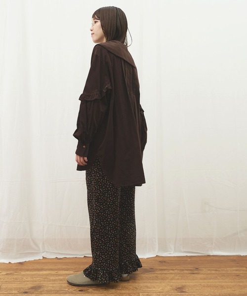 fig Ｌondon（フィグロンドン）の「shirt corl blouse（シャツ/ブラウス・レディース・ピンク/ダークブラウン/ネイビー・FREE）」の7枚目の写真