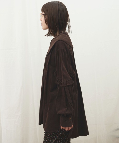 fig Ｌondon（フィグロンドン）の「shirt corl blouse（シャツ/ブラウス・レディース・ピンク/ダークブラウン/ネイビー・FREE）」の11枚目の写真