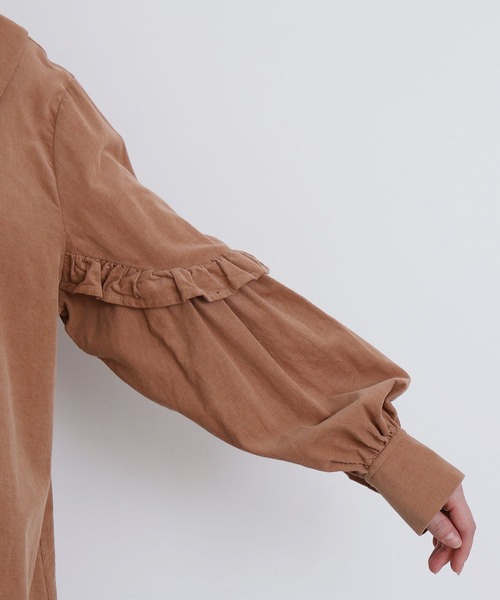 fig Ｌondon（フィグロンドン）の「shirt corl blouse（シャツ/ブラウス・レディース・ピンク/ダークブラウン/ネイビー・FREE）」の16枚目の写真