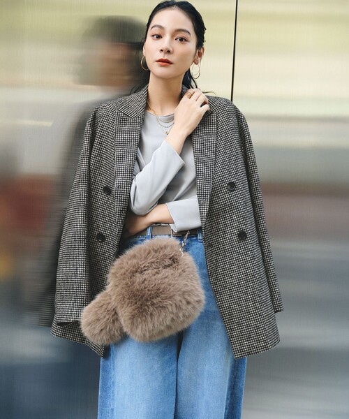 見上愛さん着用/VERY12月号掲載】ループミックスツイード ダブル