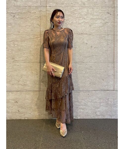 LAGUNAMOON（ラグナムーン）の「LADYレースティアードワンピース 結婚式 お呼ばれ（ドレス・レディース・ブラック/ベージュ・SMALL/MEDIUM）」の7枚目の写真