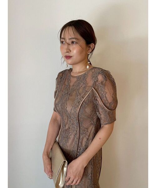 LAGUNAMOON（ラグナムーン）の「LADYレースティアードワンピース 結婚式 お呼ばれ（ドレス・レディース・ブラック/ベージュ・SMALL/MEDIUM）」の8枚目の写真