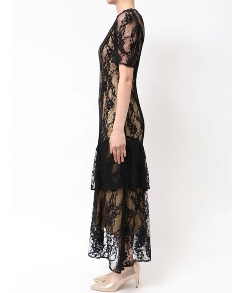 LAGUNAMOON（ラグナムーン）の「LADYレースティアードワンピース 結婚式 お呼ばれ（ドレス・レディース・ブラック/ベージュ・SMALL/MEDIUM）」の13枚目の写真