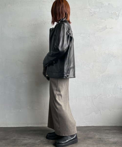 美品 Schott ダブルブレスト ライダースジャケット ラムレザー Schott/ショット] ラムレザー ダブルブレスト ライダース