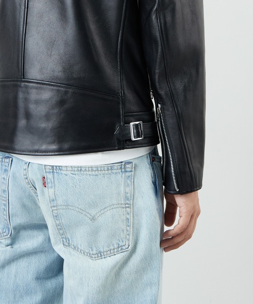 Schott/ショット] ラムレザー ダブルブレスト ライダースジャケット