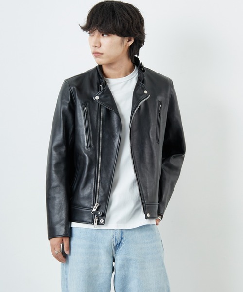 Schott/ショット] ラムレザー ダブルブレスト ライダースジャケット