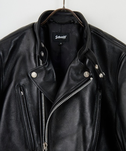 Schott/ショット] ラムレザー ダブルブレスト ライダースジャケット