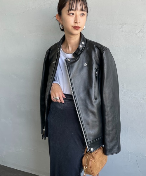 Schott/ショット] ラムレザー ダブルブレスト ライダースジャケット