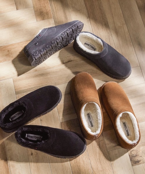 Minnetonka（ミネトンカ）の「【MINNETONKA/ミネトンカ】 NEVA /ネバ ボアスリッポン（スリッポン・レディース・チャコールグレー/ブラック/タン/ストーン・7/6/8/9）」の5枚目の写真