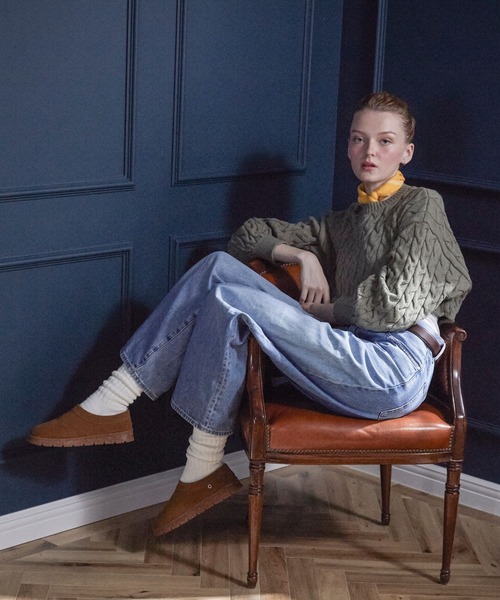 Minnetonka（ミネトンカ）の「【MINNETONKA/ミネトンカ】 NEVA /ネバ ボアスリッポン（スリッポン・レディース・チャコールグレー/ブラック/タン/ストーン・7/6/8/9）」の21枚目の写真