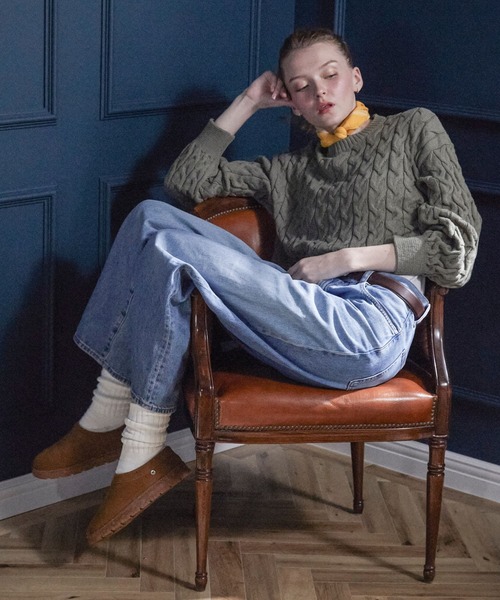 Minnetonka（ミネトンカ）の「【MINNETONKA/ミネトンカ】 NEVA /ネバ ボアスリッポン（スリッポン・レディース・チャコールグレー/ブラック/タン/ストーン・7/6/8/9）」の22枚目の写真