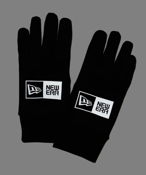 NEW ERA（ニューエラ）の「NEW ERA/ニューエラ 手袋 イータッチ フリース ウォーマーグローブ ボックスロゴ ブラック/グレー 防寒 14675878（手袋・メンズ・ブラック×グレー・L/M）」の2枚目の写真