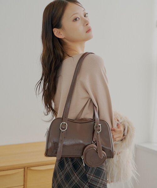 ハートポーチ付ウェーブボストンバッグ（ボストンバッグ）｜Chico