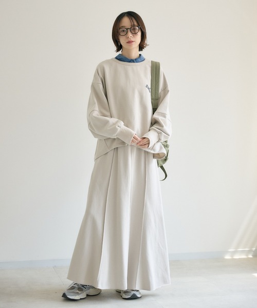 Paradise Picnic（パラダイスピクニック）の「TRANOI. TORAステッチフレアスカート（スカート・レディース・グレイッシュベージュ/ブラック/チャコールグレー・FREE）」の18枚目の写真