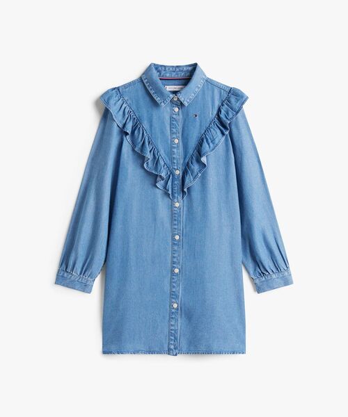 TOMMY HILFIGER（トミーヒルフィガー）の「GIRLS ラッフルシャツワンピース（ワンピース・キッズ・ホワイト・140cm/160cm/130cm/150cm）」の5枚目の写真