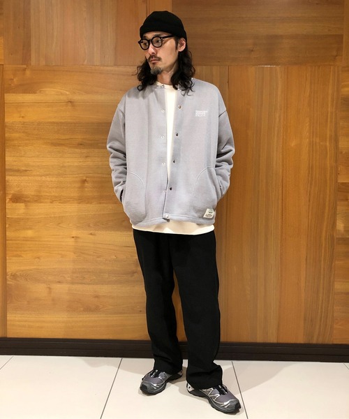 DISCUS(ディスカス)の「DISCUS(ディスカス)×GrandPARK(グランドパーク)別注インレイ裏シャギーボンディングノーカラーブルゾン(カーディガン/ボレロ・メンズ・グレー/ブラック・LARGE/MEDIUM)」の9枚目の写真