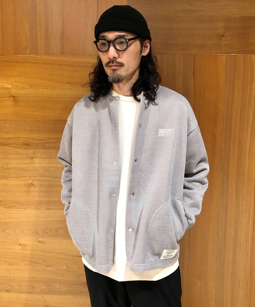DISCUS(ディスカス)の「DISCUS(ディスカス)×GrandPARK(グランドパーク)別注インレイ裏シャギーボンディングノーカラーブルゾン(カーディガン/ボレロ・メンズ・グレー/ブラック・LARGE/MEDIUM)」の11枚目の写真