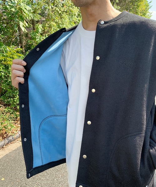 DISCUS(ディスカス)の「DISCUS(ディスカス)×GrandPARK(グランドパーク)別注インレイ裏シャギーボンディングノーカラーブルゾン(カーディガン/ボレロ・メンズ・グレー/ブラック・LARGE/MEDIUM)」の17枚目の写真