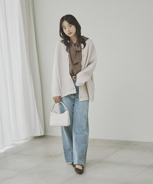 PROPORTION BODY DRESSING（プロポーションボディドレッシング）の「ＦＯＸ混ダブルフェイスニットカーディガン / 1215274001（カーディガン/ボレロ・レディース・オフホワイト/グレー/ベージュ・MEDIUM/SMALL）」の13枚目の写真