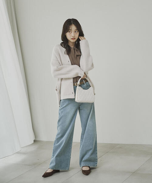 PROPORTION BODY DRESSING（プロポーションボディドレッシング）の「ＦＯＸ混ダブルフェイスニットカーディガン / 1215274001（カーディガン/ボレロ・レディース・オフホワイト/グレー/ベージュ・MEDIUM/SMALL）」の14枚目の写真