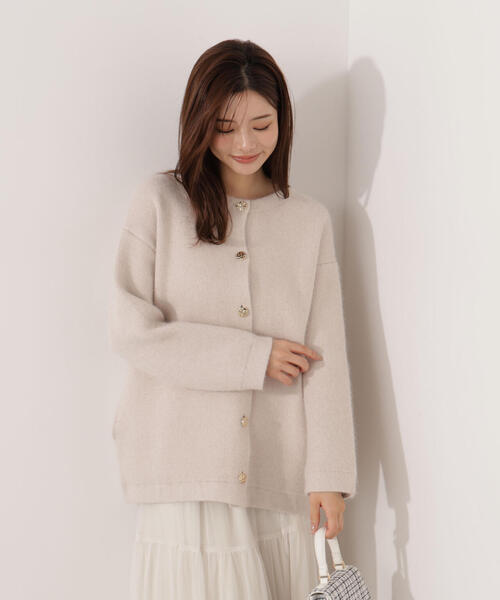 PROPORTION BODY DRESSING（プロポーションボディドレッシング）の「ＦＯＸ混ダブルフェイスニットカーディガン / 1215274001（カーディガン/ボレロ・レディース・オフホワイト/グレー/ベージュ・MEDIUM/SMALL）」の16枚目の写真