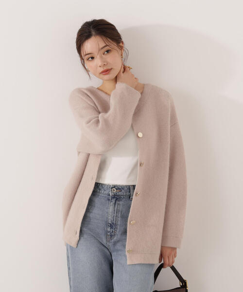 セール】FOX混ダブルフェイスニットカーディガン / 1215274001