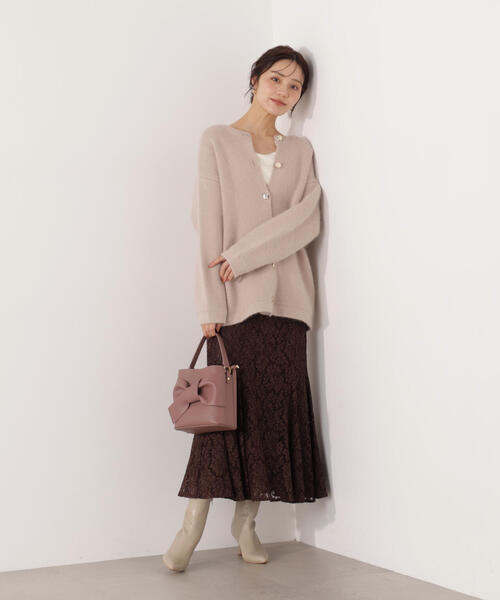 PROPORTION BODY DRESSING（プロポーションボディドレッシング）の「ＦＯＸ混ダブルフェイスニットカーディガン / 1215274001（カーディガン/ボレロ・レディース・オフホワイト/グレー/ベージュ・MEDIUM/SMALL）」の6枚目の写真