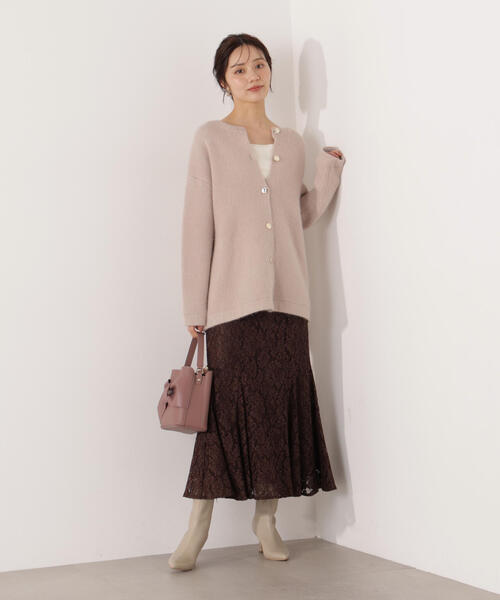 PROPORTION BODY DRESSING（プロポーションボディドレッシング）の「ＦＯＸ混ダブルフェイスニットカーディガン / 1215274001（カーディガン/ボレロ・レディース・オフホワイト/グレー/ベージュ・MEDIUM/SMALL）」の7枚目の写真