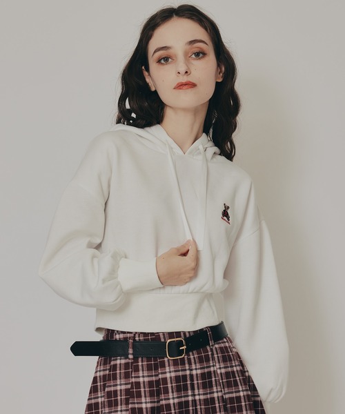 REDYAZEL（レディアゼル）の「Azelyコンパクトフーディ（パーカー・レディース・ネイビー/オフホワイト/ライトグレー・FREE）」の2枚目の写真