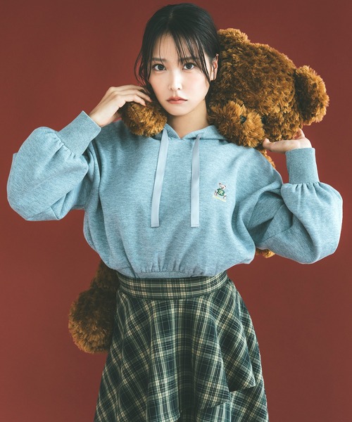 REDYAZEL（レディアゼル）の「Azelyコンパクトフーディ（パーカー・レディース・ネイビー/オフホワイト/ライトグレー・FREE）」の3枚目の写真