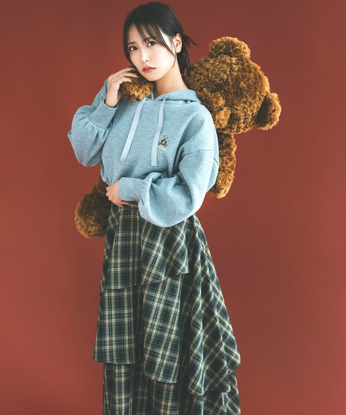 REDYAZEL（レディアゼル）の「Azelyコンパクトフーディ（パーカー・レディース・ネイビー/オフホワイト/ライトグレー・FREE）」の5枚目の写真