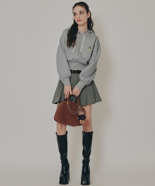 REDYAZEL（レディアゼル）の「Azelyコンパクトフーディ（パーカー・レディース・ネイビー/オフホワイト/ライトグレー・FREE）」の12枚目の写真