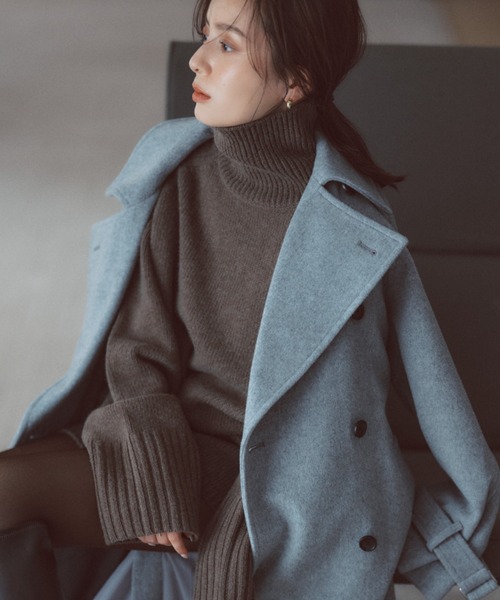 HAMILTONウールカシミヤタートルネックプルオーバーー（ニット