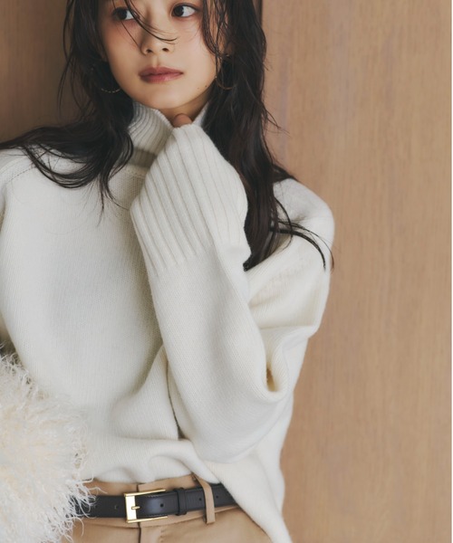 HAMILTONウールカシミヤタートルネックプルオーバーー（ニット