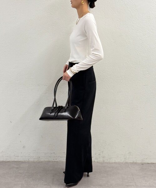 LOUNGEDRESS（ラウンジドレス）の「BASICテレコロンT（Tシャツ/カットソー・レディース・ブラック/オフホワイト/チャコールグレー/ブラック系その他・FREE）」の13枚目の写真