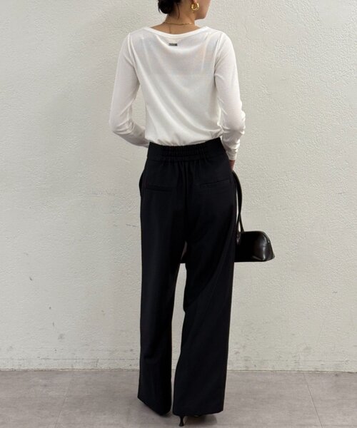 LOUNGEDRESS（ラウンジドレス）の「BASICテレコロンT（Tシャツ/カットソー・レディース・ブラック/オフホワイト/チャコールグレー/ブラック系その他・FREE）」の14枚目の写真