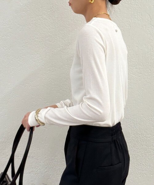 LOUNGEDRESS（ラウンジドレス）の「BASICテレコロンT（Tシャツ/カットソー・レディース・ブラック/オフホワイト/チャコールグレー/ブラック系その他・FREE）」の18枚目の写真