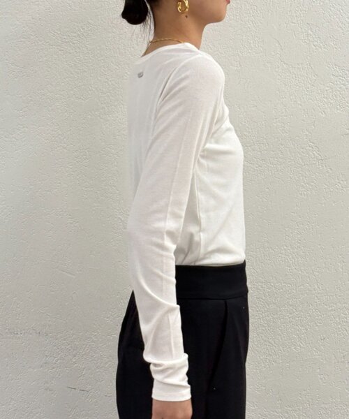 LOUNGEDRESS（ラウンジドレス）の「BASICテレコロンT（Tシャツ/カットソー・レディース・ブラック/オフホワイト/チャコールグレー/ブラック系その他・FREE）」の20枚目の写真