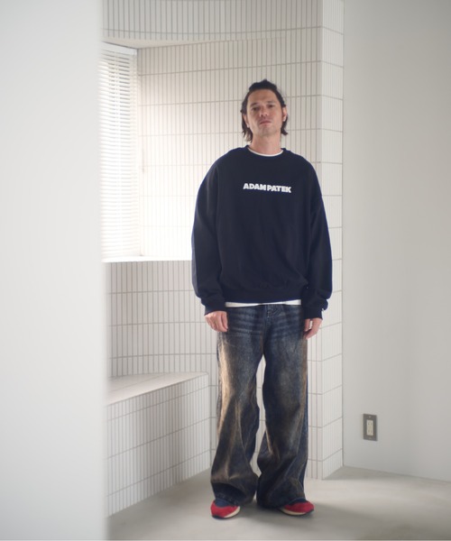 ADAM PATEK（アダムパテック）の「ADAMPATEK/logo crewneck/ベーシックロゴクルーネックスウェット（スウェット・メンズ・ブラック系その他/ブラック/杢グレー・2/1）」の4枚目の写真