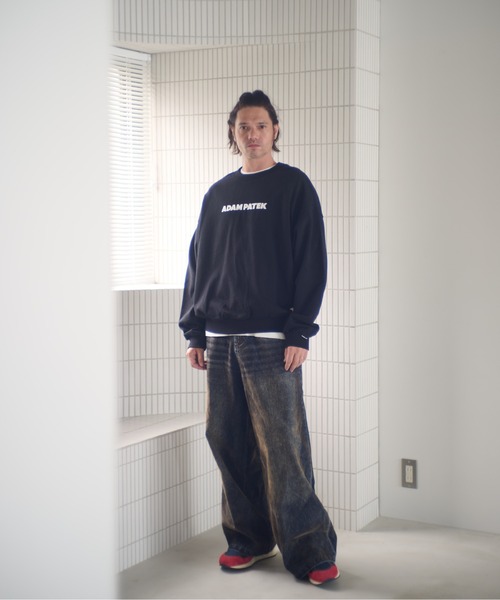 ADAM PATEK（アダムパテック）の「ADAMPATEK/logo crewneck/ベーシックロゴクルーネックスウェット（スウェット・メンズ・ブラック系その他/ブラック/杢グレー・2/1）」の12枚目の写真