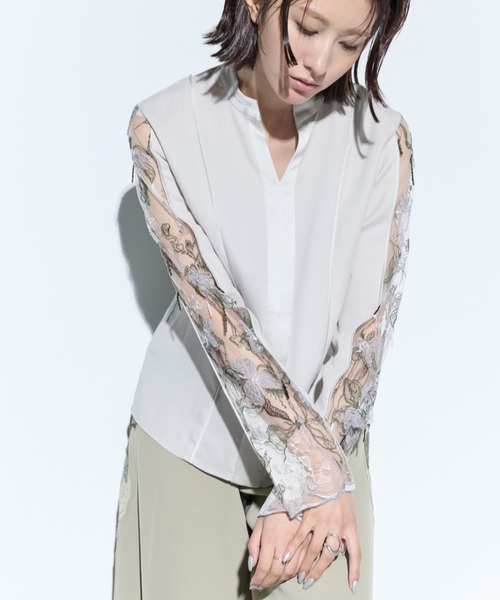 MURRAL/ミューラル】Tears flower lace tops/ティアーズフラワーレース