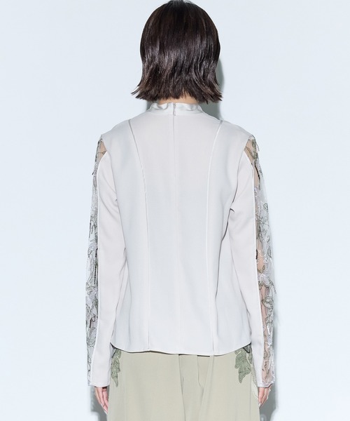 MURRAL（ミューラル）の「【MURRAL/ミューラル】Tears flower lace tops/ティアーズフラワーレーストップス（Tシャツ/カットソー・レディース・ブラック/ライトグレー・FREE）」の10枚目の写真