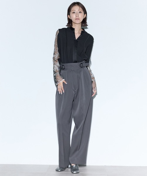 MURRAL（ミューラル）の「【MURRAL/ミューラル】Tears flower lace tops/ティアーズフラワーレーストップス（Tシャツ/カットソー・レディース・ブラック/ライトグレー・FREE）」の20枚目の写真